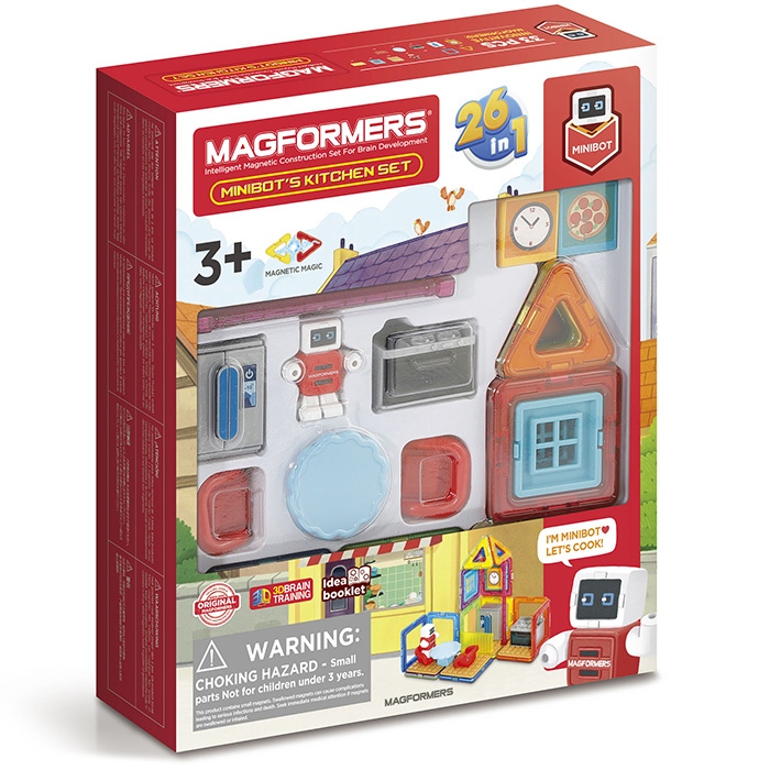 Set Magnetic Copii Magformers Bucataria Lui Minibot (33 Piese)