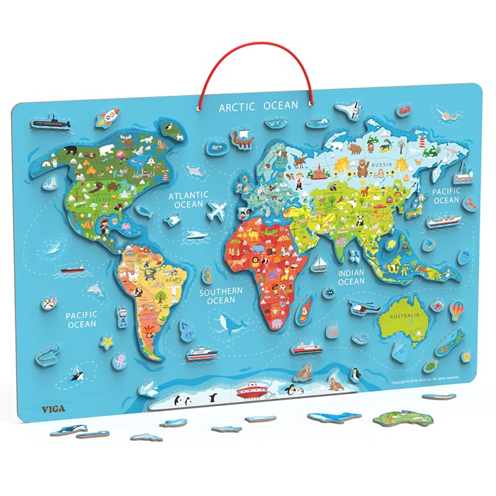 Harta Lumii – Puzzle Magnetic Viga Toys