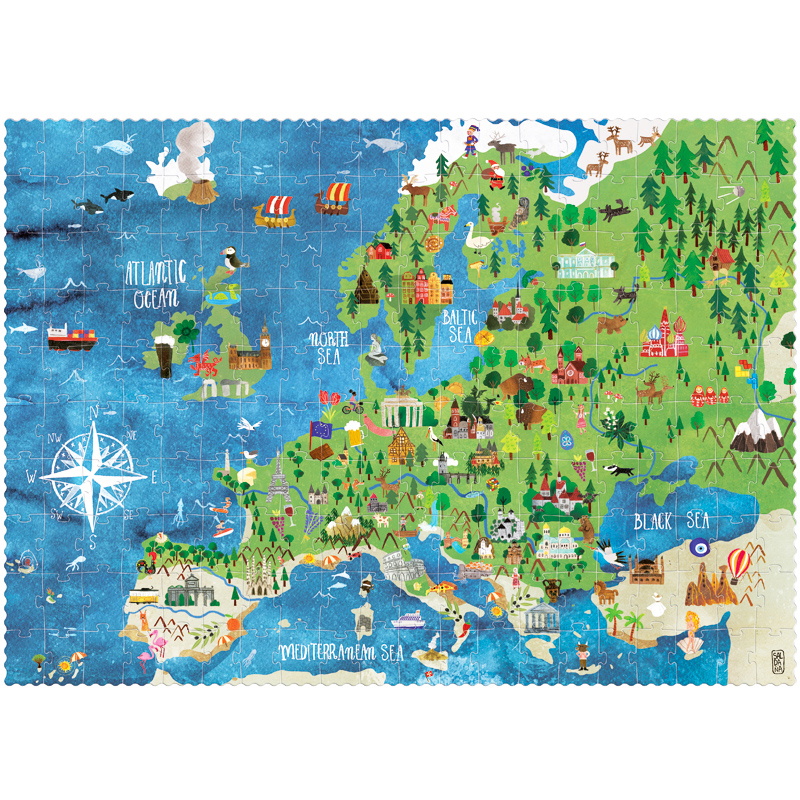 Puzzle Copii Harta Europei (200 Piese) 6Ani